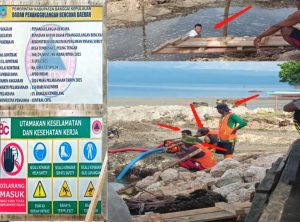 BAHAYA MAUT DI LOKASI! Proyek Rp4,8 M CV. Banggai Cemerlang Langgar K3.Baliho APD Cuma Pajangan, Pekerja Telanjang Kepala