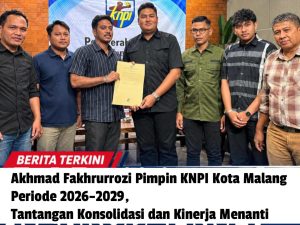 Akhmad Fakhrurrozi Pimpin KNPI Kota Malang 2026–2029, Tantangan Konsolidasi dan Kinerja Menanti
